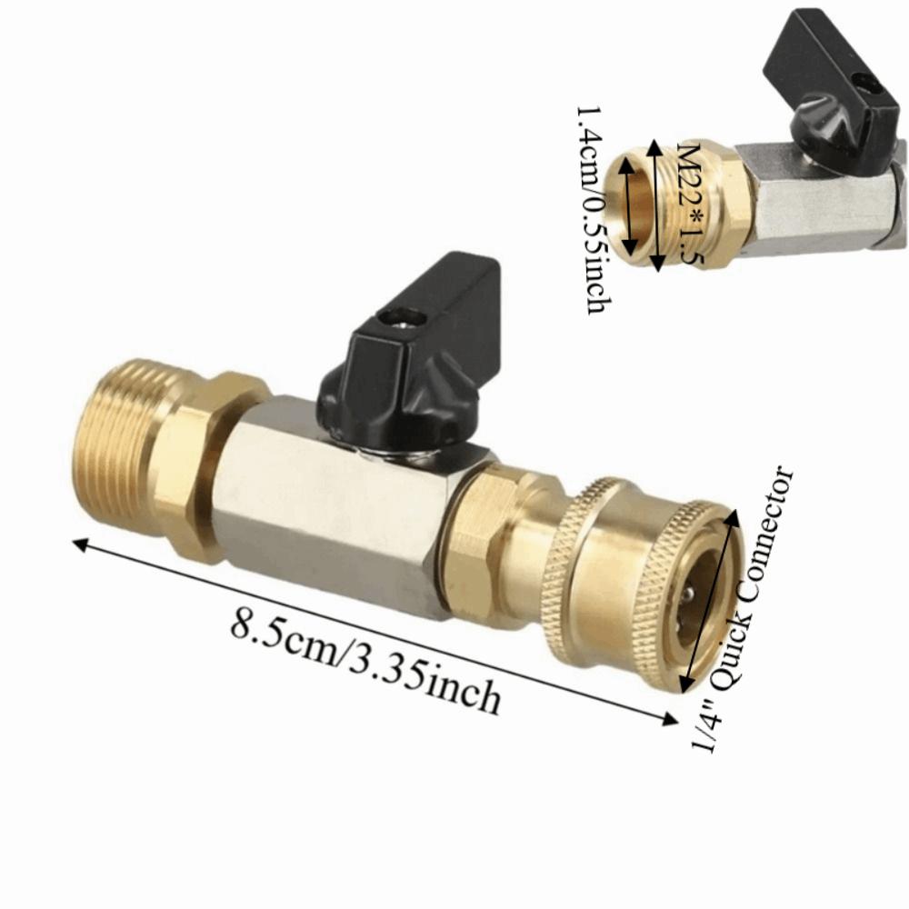1/4" Quick Connector Power Washer Hose Switch Brass Ball Valve Hose Switch Gardening