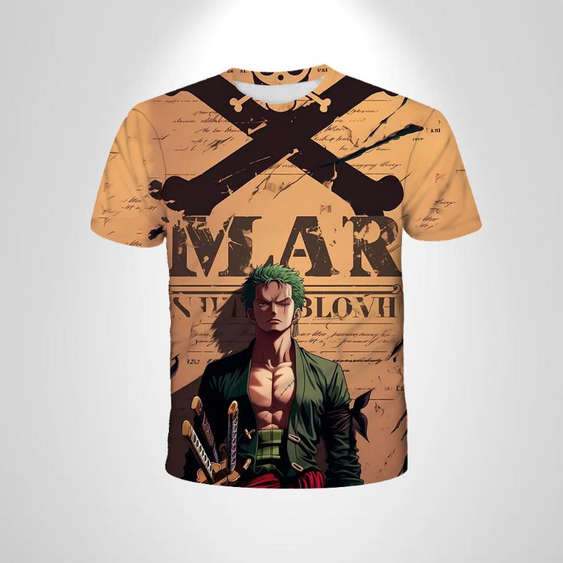 Wendy4 Jongens Eendelig T-shirt Anime Jongen Losse T-shirts heren Tops cool Kleding Zomer Mode Heren Korte Mouw Casual T-shirts 160