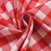 1pc Red and White Checkered Lightweight Curtain for Living Room Bedroom Bathroom Kitchen Rod Pocket Design Polyester Coffee Shop