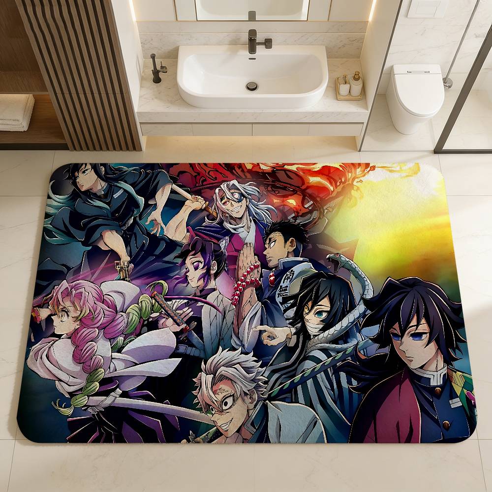 

Anime Demon Slayer Door Mat Washable Non-Slip Living Room Sofa Chairs Area Mat Kitchen Doormat Area Rug 40x60cm