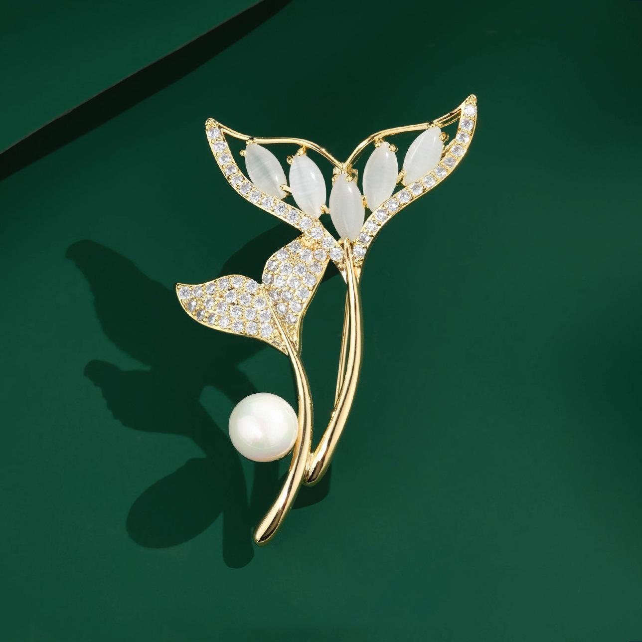 

Брошь «Кошачий глаз» Красота Рыбий хвост, Изысканная, Нишевый и Высококлассный Стиль Булавка, Креативный и Элегантный Аксессуар для Костюма