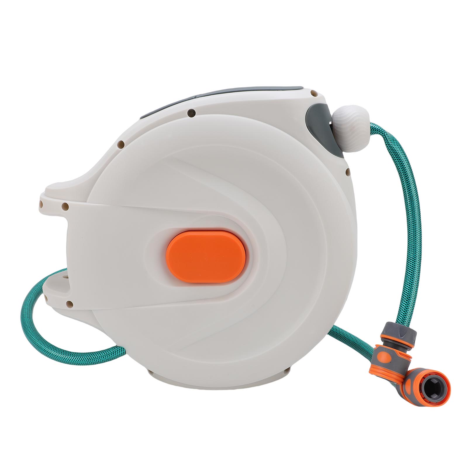 

Катушка для садового шланга Автоматическая смотка Выдвижная Фиксация любой длины Катушка для водяного шланга с распылителем для мытья машины, уборки 10 м