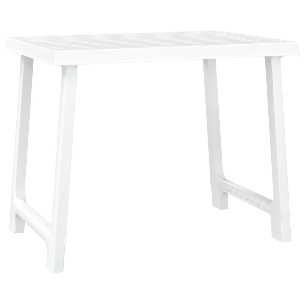 Camping Table White 79 X 56 X 64 Cm PP Wood Grain Finish