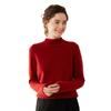 Women's Cashmere Rolled Hem Turtleneck Sweater - Thick, Double-Strand Knit, Solid Color, Short, Loose, Versatile Base Layer.
