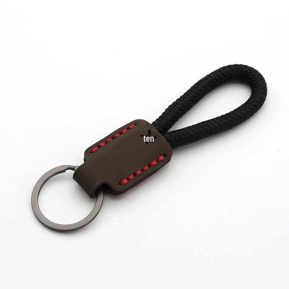 Handmade Genuine Leather Key Chain Pendant - Frosted Leather, Multifunctional Lanyard, Creative Design Key Ring