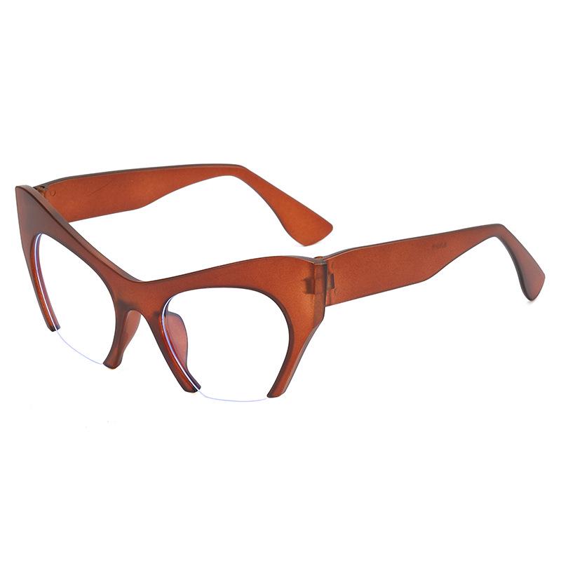 Trendy Cat Eye Anti-Blue Light Irregular Eyeglasses: European & American Fashion Style