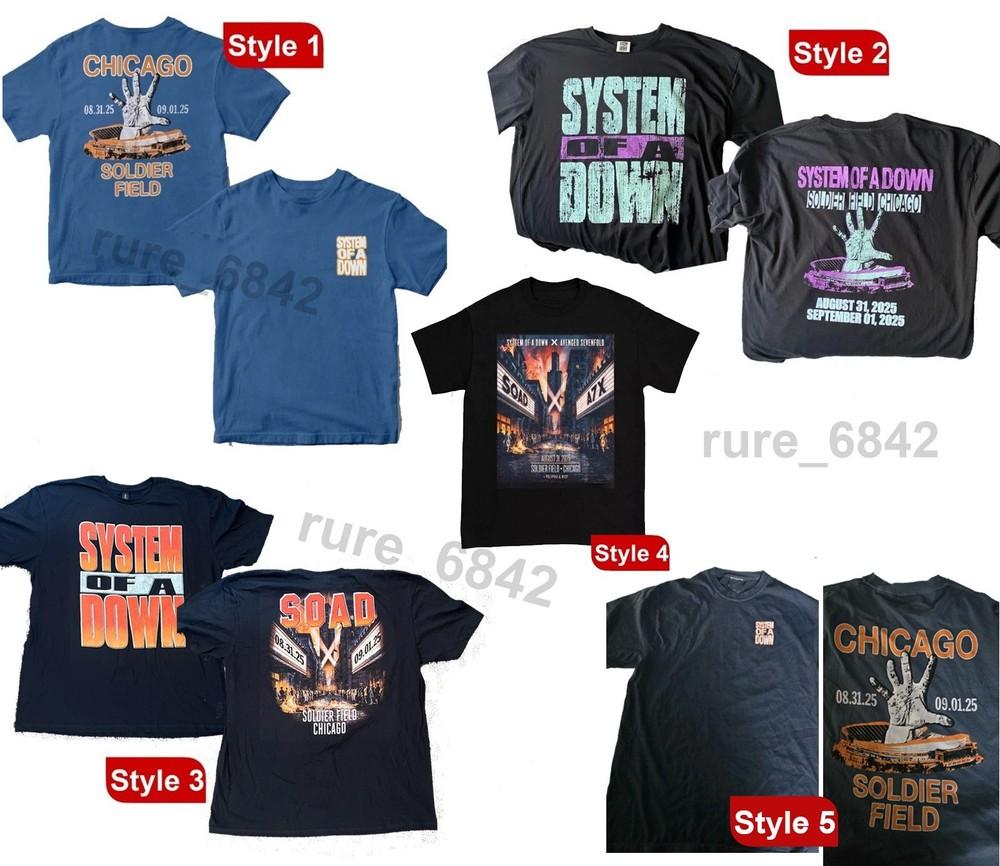 NEW!! System of a Down Merch Chicago Exclusive 2025 reprint T-Shirt Unisex T-Shirt XXXXL