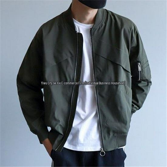 2026 Men's Korean Style Loose Fitting Baseball Jacket, Plus Size Casual Streetwear