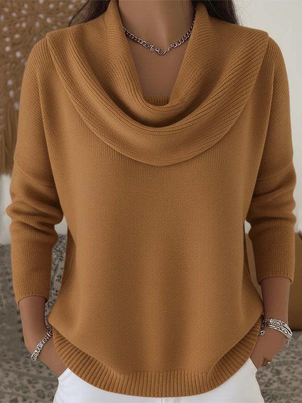 2026 Europe, America, autumn and winter new Amazon cross-border foreign trade temu women's clothing solid color long-sleeved sweater independent