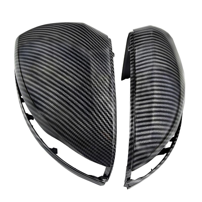 2PCS Car Side Rearview Mirror Cover ABS Carbon Fiber/ Glossy Black for Mercedes-Benz C Class W205 A205 C205 V205 S205 2014-
