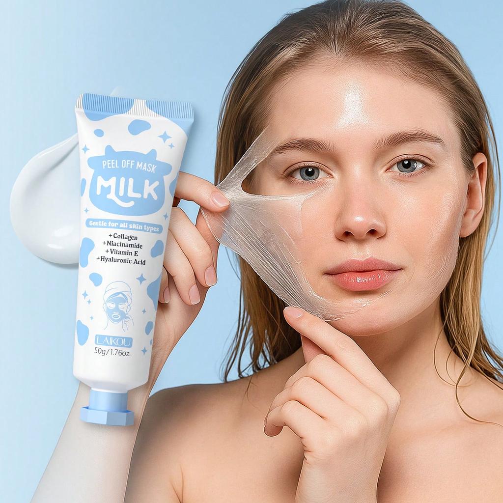 1pc Milk Peel-Off Face Mask, 50g, Contains Niacinamide, Deep Hydration, Pore Cleansing, Brightening