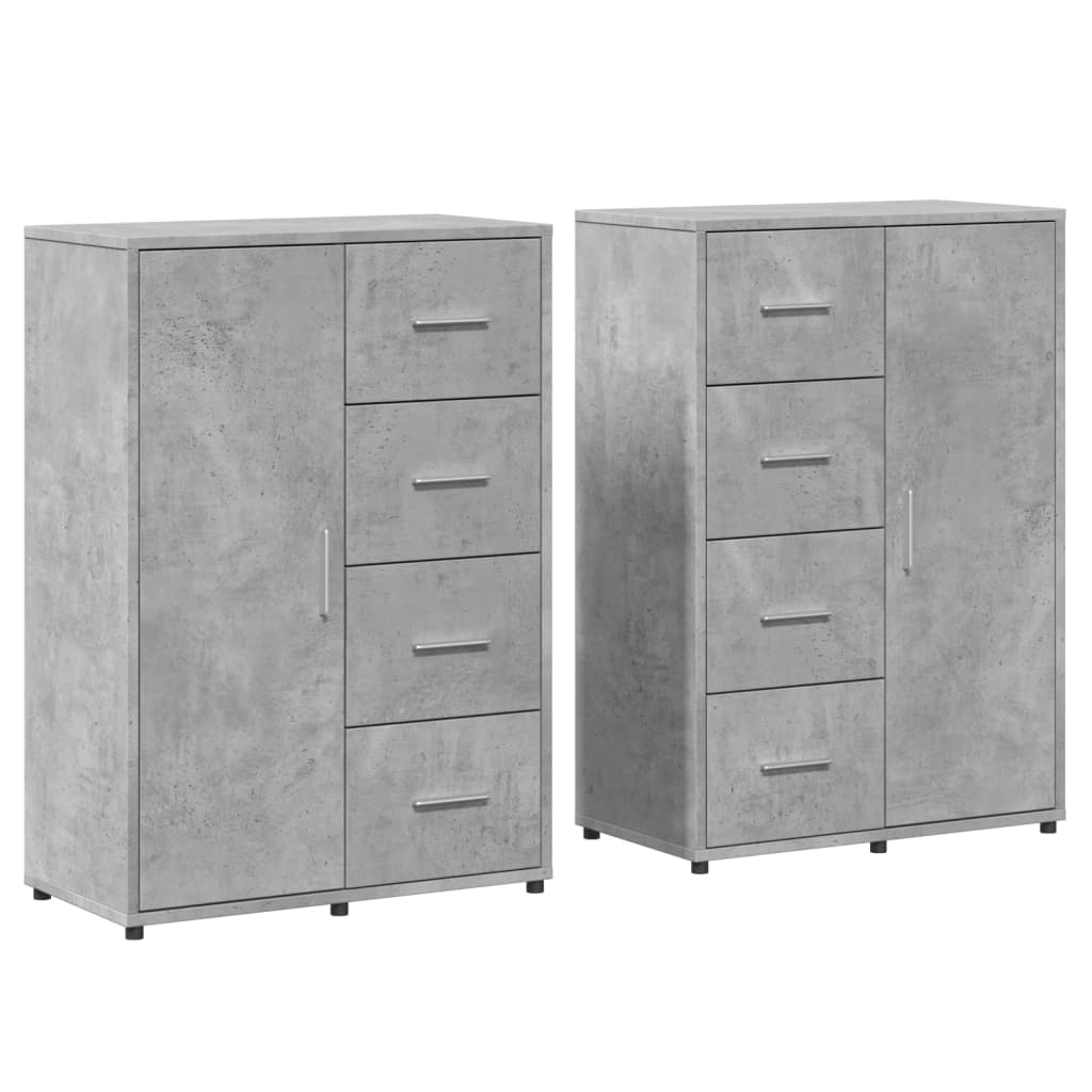 Sideboards 2 pcs Concrete Grey 60 x 31 x 84 cm Engineered Wood