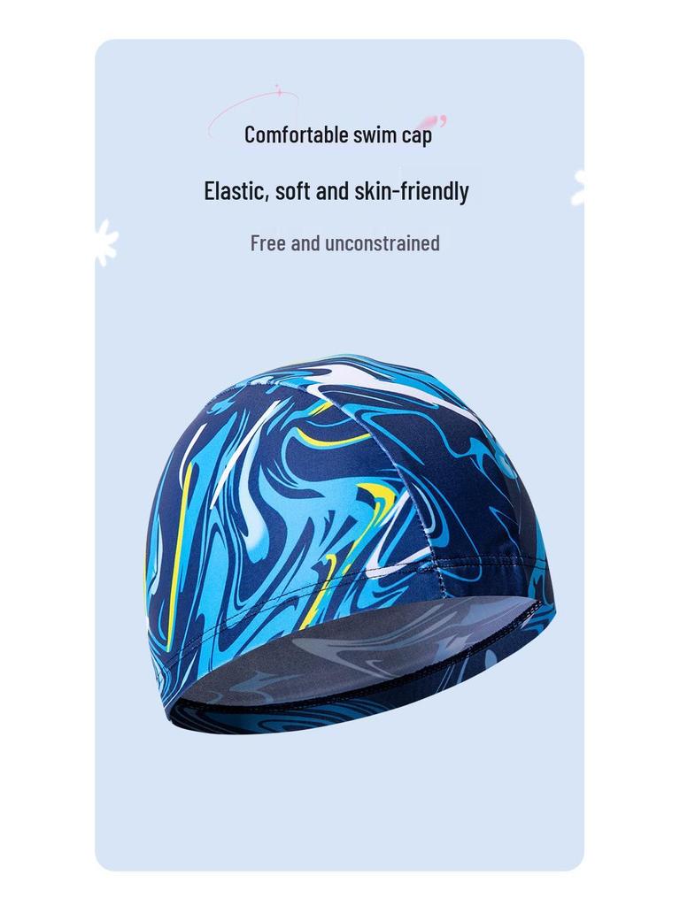 Kids' Cartoon Print Swim Set: Boys' Boxer Trunks & Cap