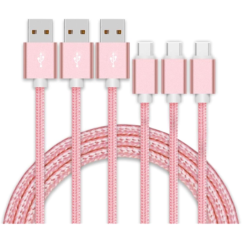 USB Type C Cable [Set of 3 1m+1m+1m] Fast Charging USB-A to USB-C Cable Nylon Braided High Speed ...