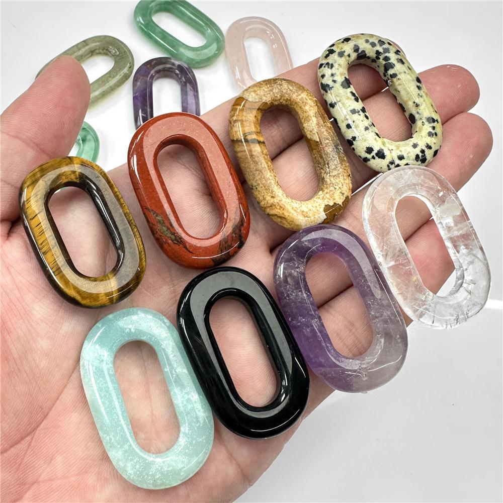 Hollow Out Natural Stone Pendants 25X40MM Lapis Amethysts Quartzs Gems Mineral Pendant for Jewelry Making Diy Necklaces Earrings