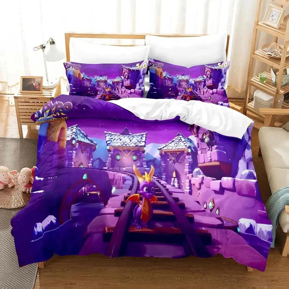 

Spyro Reignited Triology Bedding Set for Adults Boys Duvet Cover Bed Set Single Twin Full Queen bedding set Soft as well as comfortable 70x133cm 2pcs