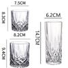 230ml/250ml/315ml Carved Wine Glass Party Checkered Diamond Glass Cup Nordic Style Whiskey Glass Classical Cup Foreign Wine Cup