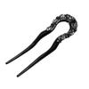 U-shape Crystal Rhinestone Double Prong Hair Pin Stick Women Hair Dovetail Clip
