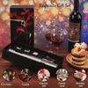 Wine Opener Electric Gift Set, Whiskey Stone Wine Lover Gifts with Wine Accessories of Automatic Corkscrew, Metal Ice Cube, Wine Pourer, Foil Cutter
