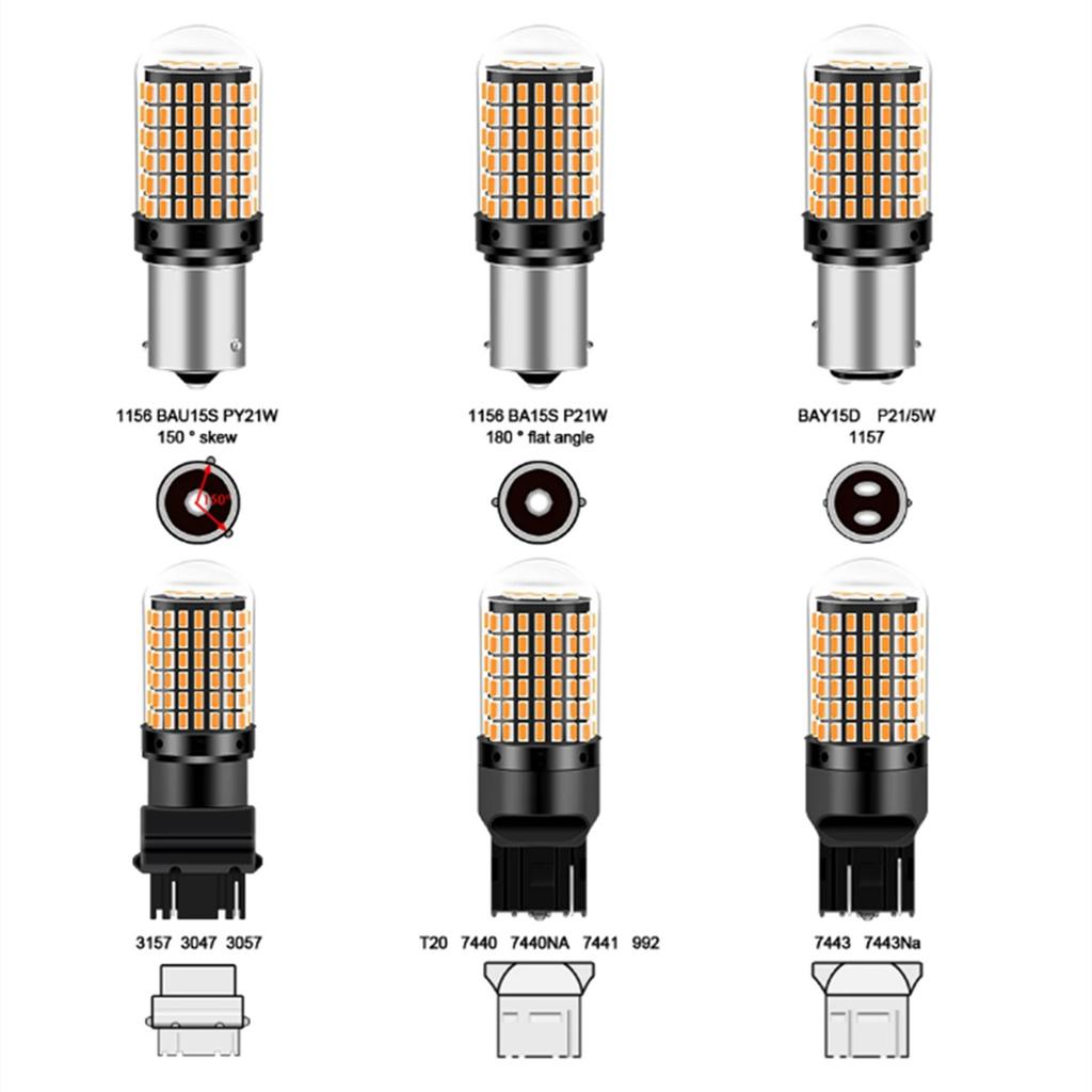 1pcs Car LED Turn Signal 1157 3014 144smd Bulb, Anti-flash Canbus1156 Brake Light