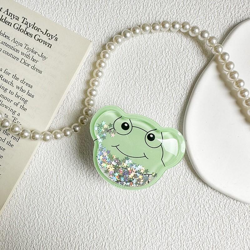 Niche Mobile Phone Desktop Stand Airbag Back Sticker Cute Ins Frog Pig Girl Heart Stretchable Sequin Quicksand