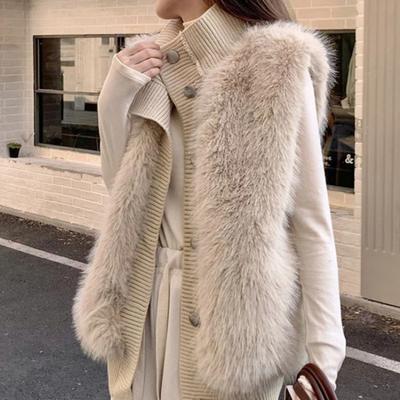 2023 Autumn Winter Elegant Kintted Vest Coat Women Casual Sleeveless Sweater Solid Thick Warm Coat Jacker Female Outwear Chic