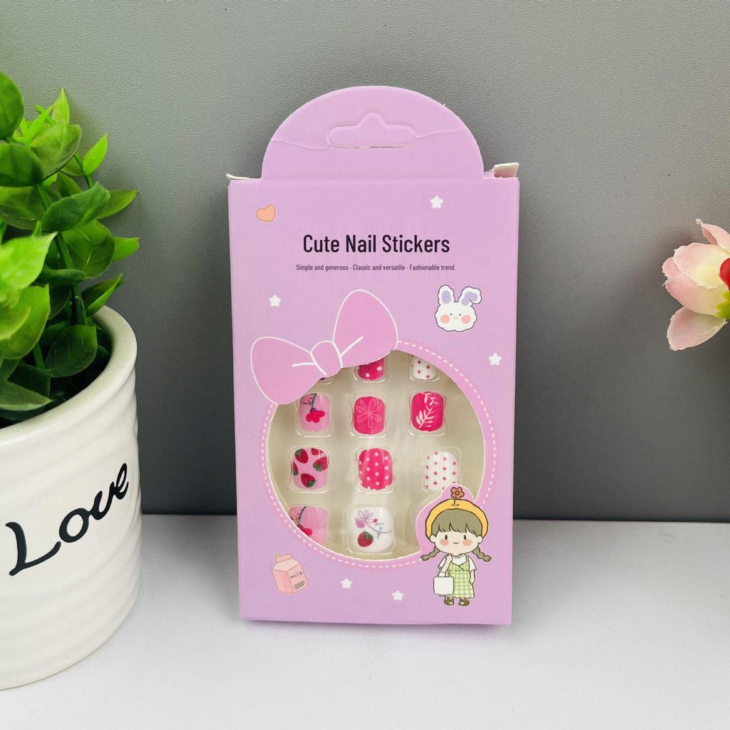 Children's Wearable Custom Nail Stickers - Cute European & American Jelly Glue Fingernail Tips