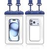 Double Buckle Sealed Phone Waterproof Pouch, Touch-Screen Lanyard Protector for Swimming Rafting Diving