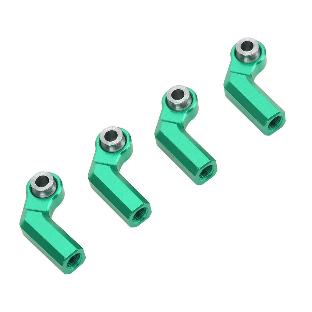 4 Set RC Link Rod End Alloy M4 Curved CW 7mm Ball Joint Head Set for 110 Model Car Green