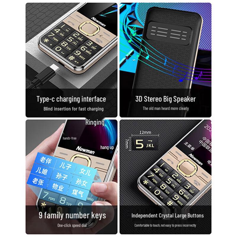 Teléfono Básico 4G Newman M560 para Personas Mayores (Versión CN)