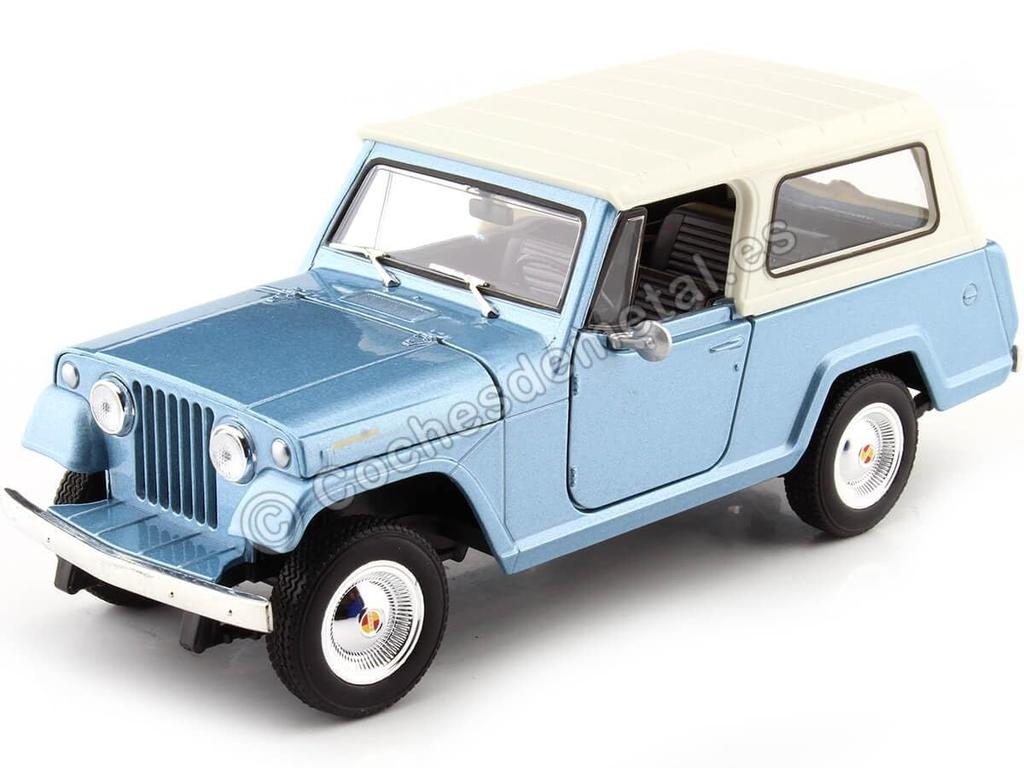 Welly Jeep scale miniature Jeep Jeepster Commando Station Wagon 1/24 (Blue)