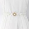 Korean Version of Women's Rhinestone Pearl Waist Chain Fashion Dress Decorative Elastic Waist Belt Women's Sweet Flower Elastic Waist Seal