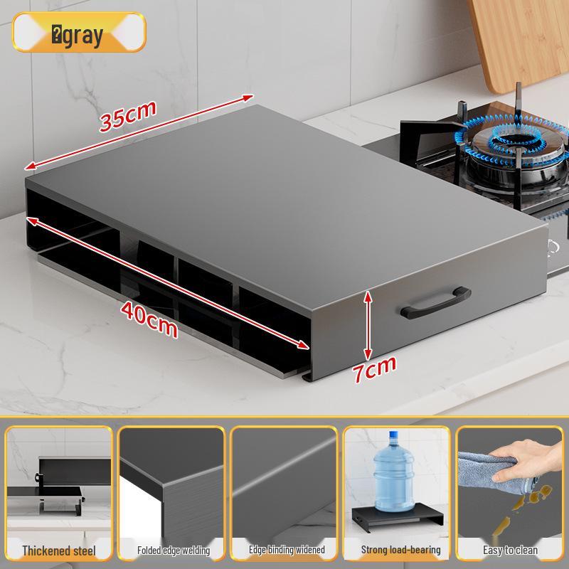 Gas Stove Shield & Countertop Organizer with Pot Base Stand & Induction Cooker Baffle