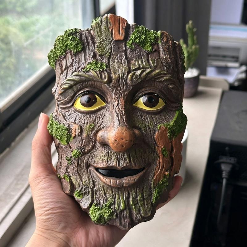 Buiten Boomgezichten Decoratie Tuinbeeld Speels Mannengezicht Boomsculptuur voor Boom Grappige Tuin Kunst Pot Decoratie