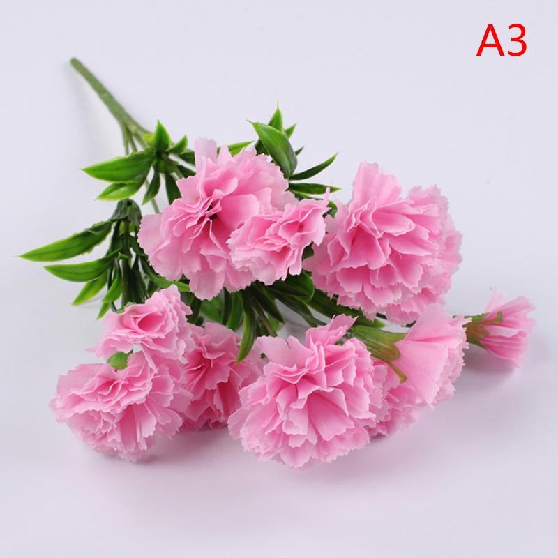 10 Heads Artificial Carnation Home Decoration Multi Color Beauty Silk Fake Flower Especial For Wedding And Festival Decoration
