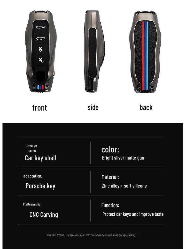 Porsche Cayenne Macan Panamera 718 Key Shell Cover & Modified Keychain Bag.