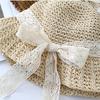 New Lace Bucket Hat Women's Summer Seaside Beach French Straw Hat Sunshade Sun Hat