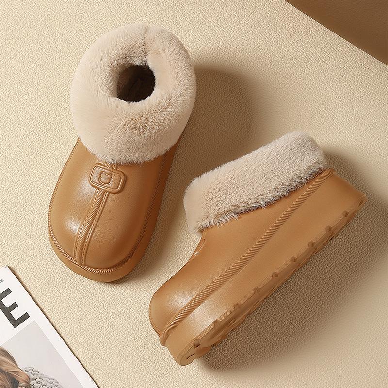 Heel cotton slippers winter casual velvet warm outer wear eva waterproof non-slip thick-soled snow boots