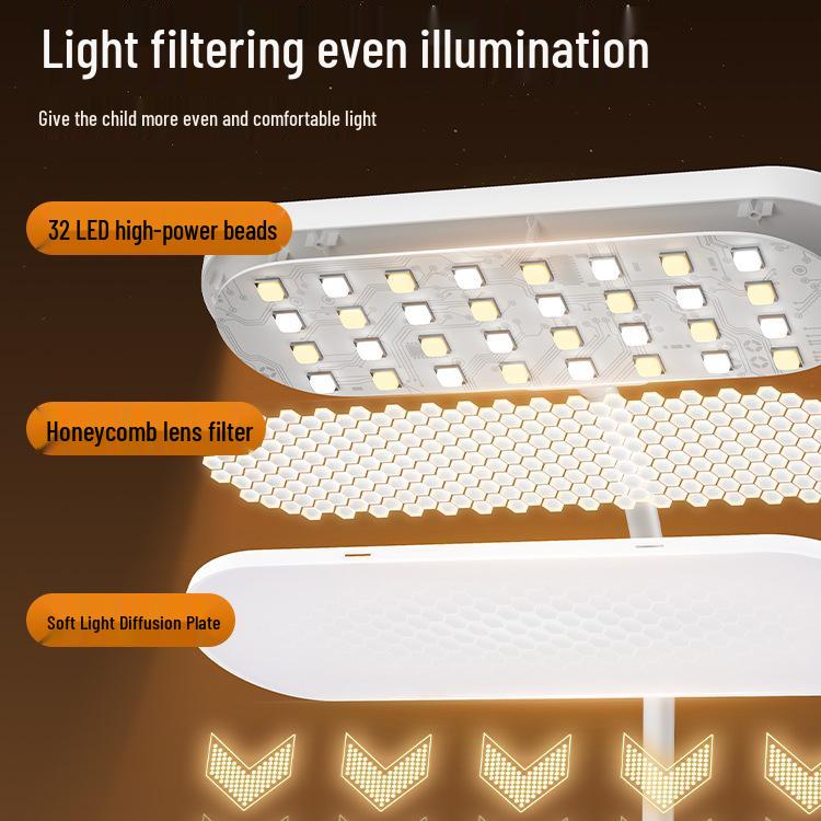 AA Grade LED Eye-Protection Desk Lamp with USB, Soft Light, Night Light, and Wireless Charging for Bedroom or Bedside