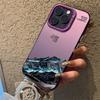 Snow Mountain Landscape Sunset Electroplate Silver Phone Case For iPhone 16 11 12 13 14 15 Pro Max 7 8 Plus X XS XR Back Cover