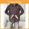 Retro Plaid Shirt For Women With Long Sleeves And Patchwork Style For Streetwear Fashion