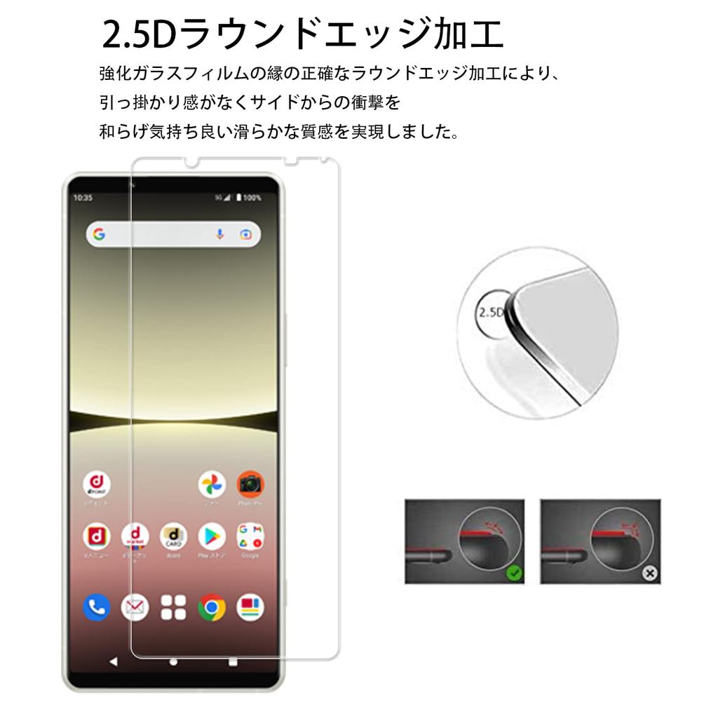 De cadru de ghidare inclus KPNS Material japonez Film din sticlă securizată Capac film pentru cameră Film de protecție pentru Xperia 5 IV SOG09 [Set 2+2] SO-54C