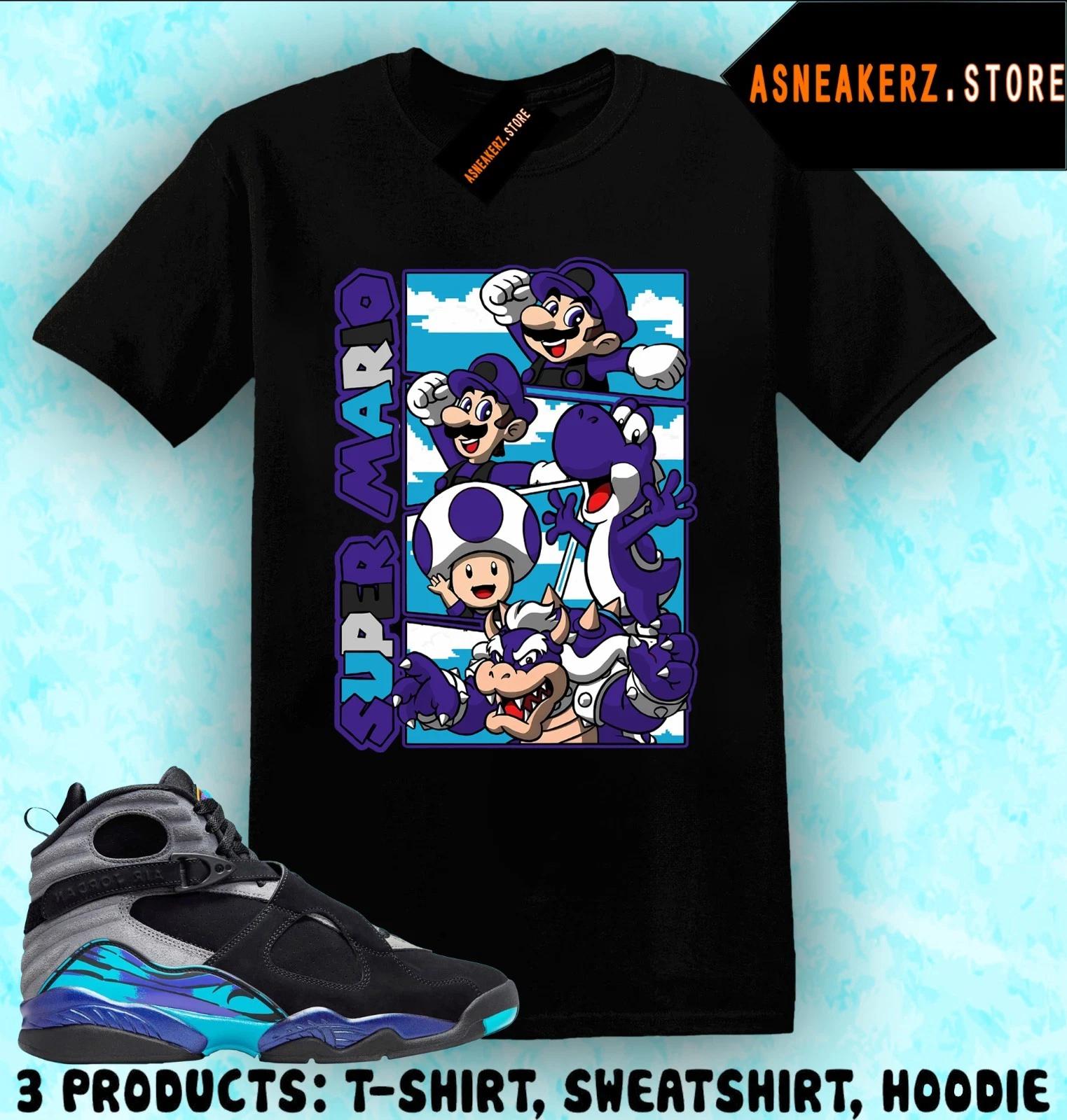 Shirt To Match AJ 8 Aqua 2025 Sneaker Matching Tee Retro Mario T-Shirt XL