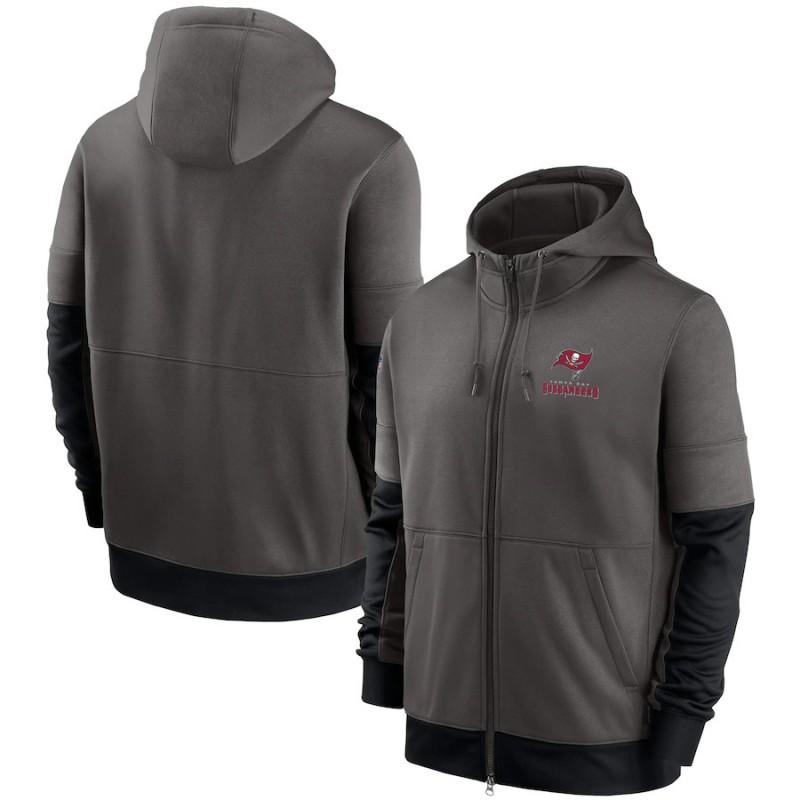 Mens Zip-Up Hooded Sweatshirt NFL Football Team Print Athletic Casual Wear