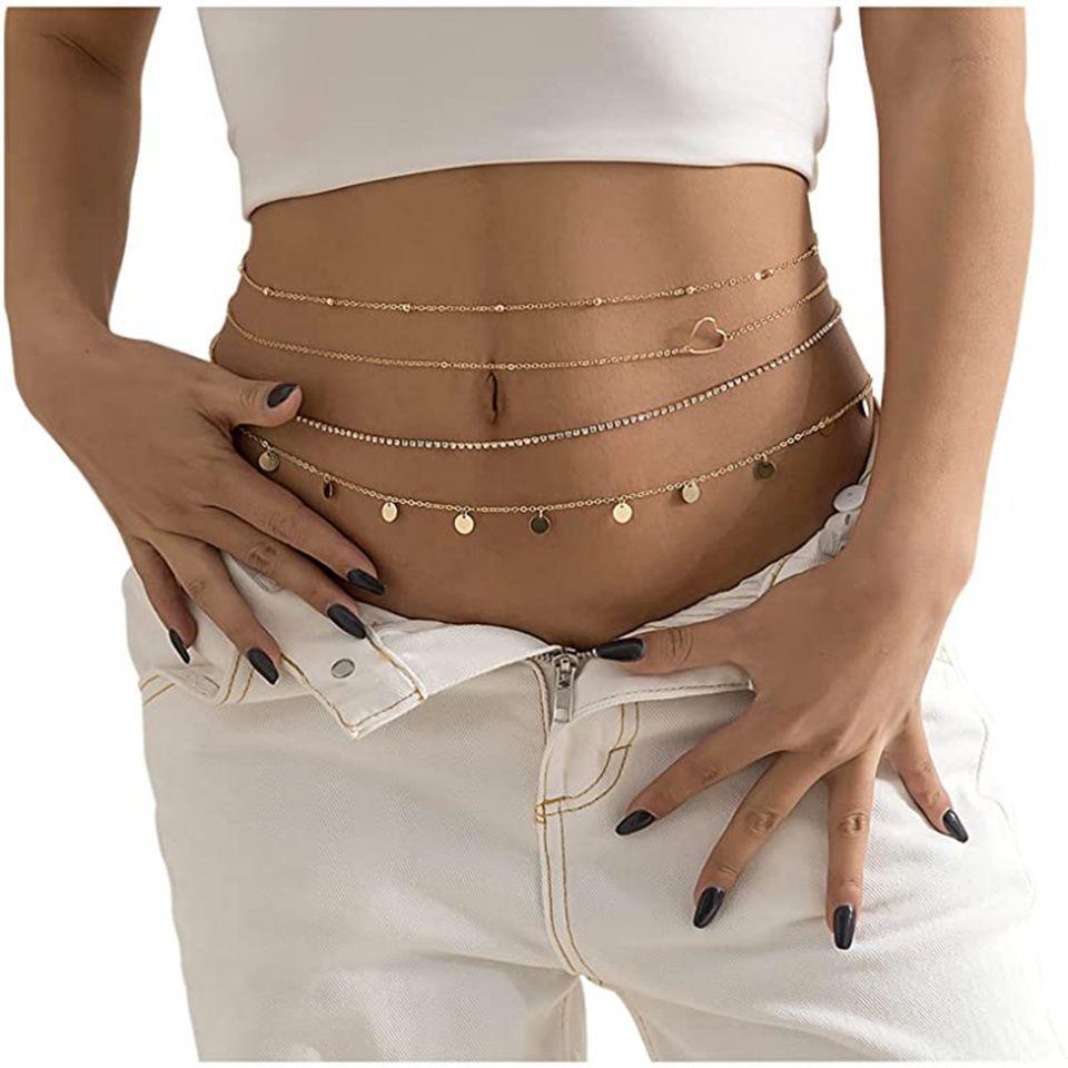 European & American Sexy Thin Chain Body Jewelry - Fashion Bikini Beach Waist Chain for Women