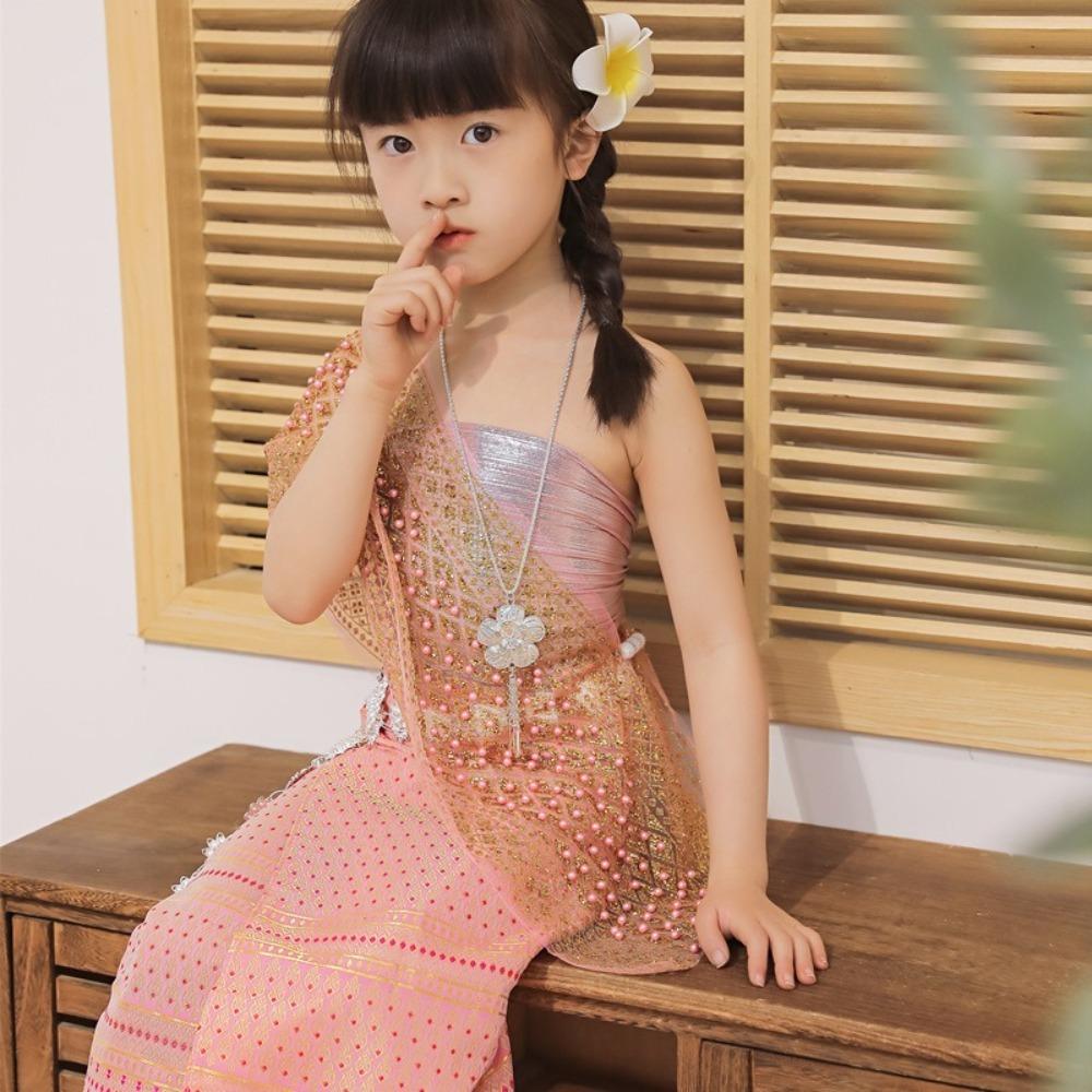Thailand Style Dai Festival Costume Long Skirt Thailand Suit Top Skirt  Splashing Garment