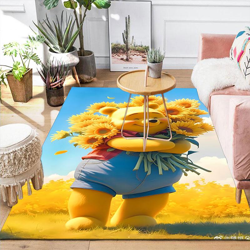 

Cute teddy bear print rug, perfect for home decor, suitable for entryways, living rooms, bedrooms, patios, and bathrooms. 60x90cm
