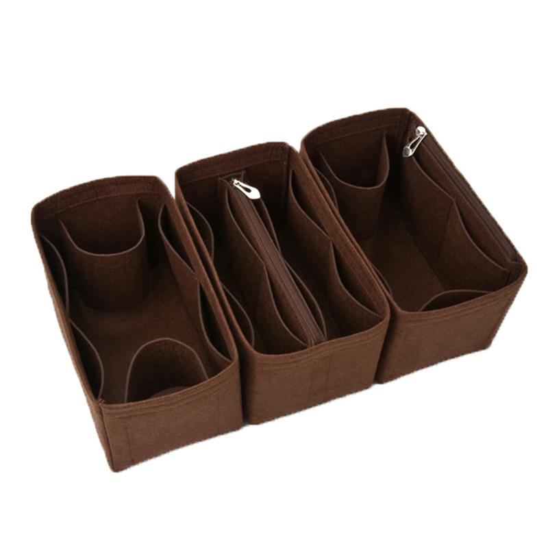 25 30 35 Filtstoff Innleggspose Organizer Sminke Håndveske Organizer Reise Innvendig Lommebok Bærbare Kosmetikkvesker