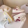 Korean Style Women's White Thick-Soled Shoes - 2026 Trendy Lightweight Sportswear