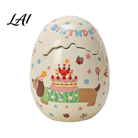 Unique Housewarming Gift Ceramic Eggshell Candle Holder for Scented Candles Candles Container Minimalist Art Ornament Home Decor Tabletop